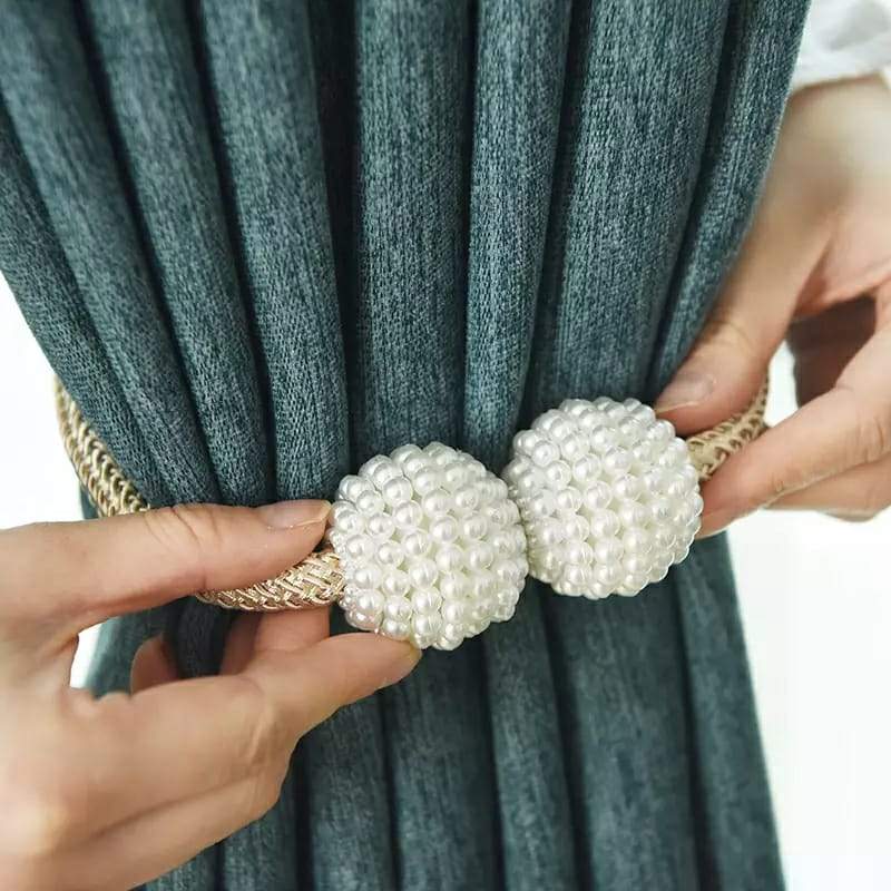4 Pcs of Magnetic Pearl Curtain Holder | 2 pair