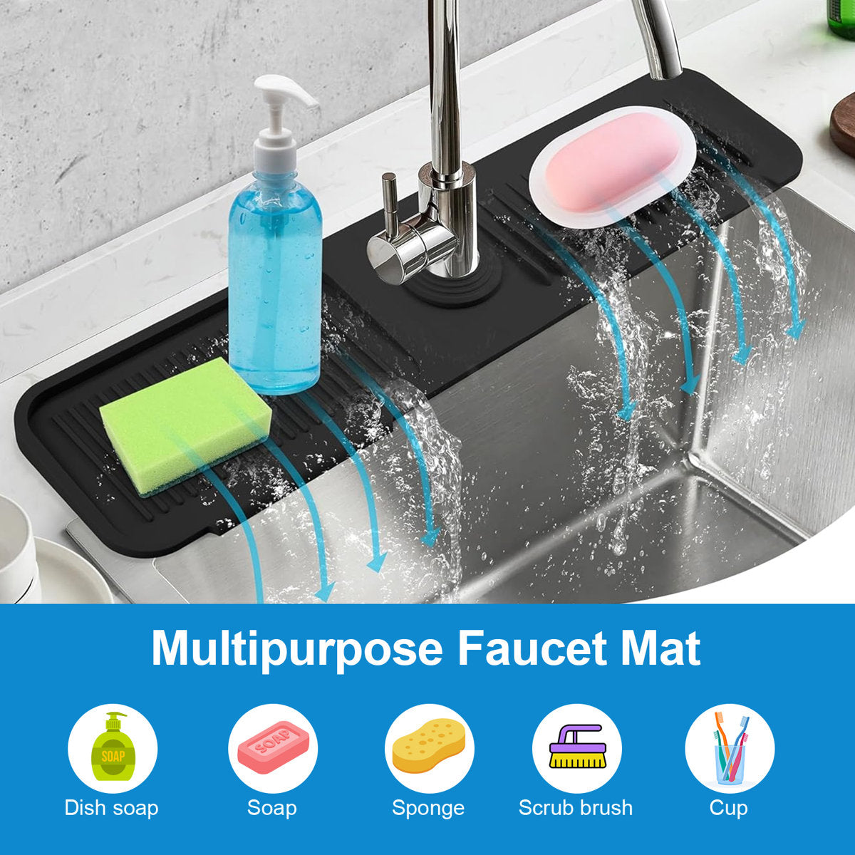 Silicone Kitchen Faucet Mat, Kitchen Sink Splash Guard