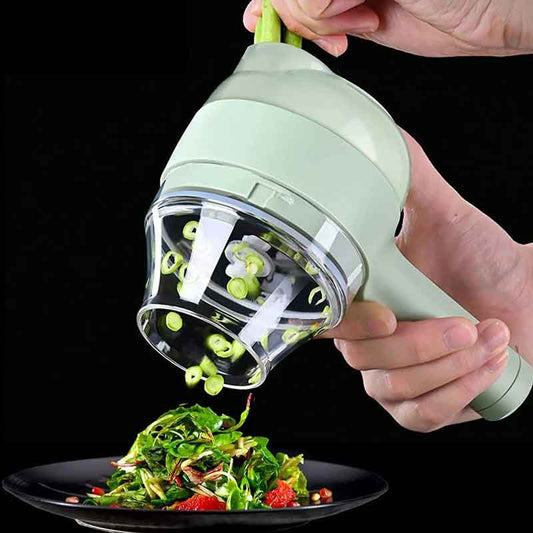 4 in 1 Electric Vegetable Cutter, Rechargeable Slicer / Chopper 🥕🥦