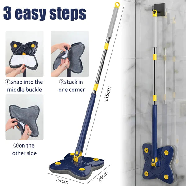 Rotatable 4 Leaf Auto Twist Mop