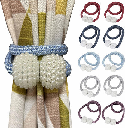 4 Pcs of Magnetic Pearl Curtain Holder | 2 pair