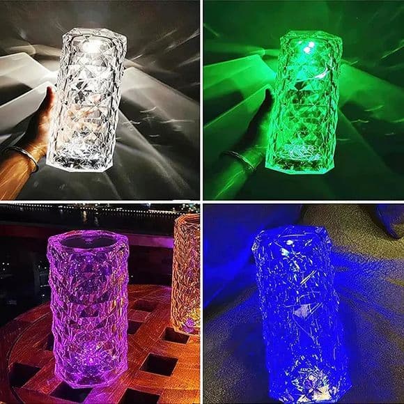 Crystal Diamond Lamp with Remote, Color Changing Touch USB Rechargeable