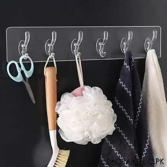 12 Hooks Self-Adhesive Double Hook Hanger (pack of 2)